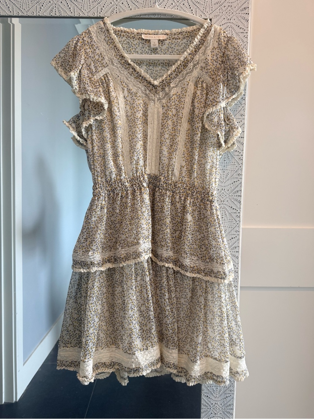 Chelsea & Violet Light Floral Ruffle Tiered Dress